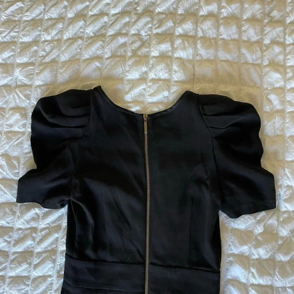 Maje black puff shoulder knit dress - Picture 6 of 9